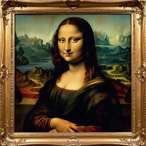 Quadro della Gioconda modernizzato con Leonardo Da Vinci triste