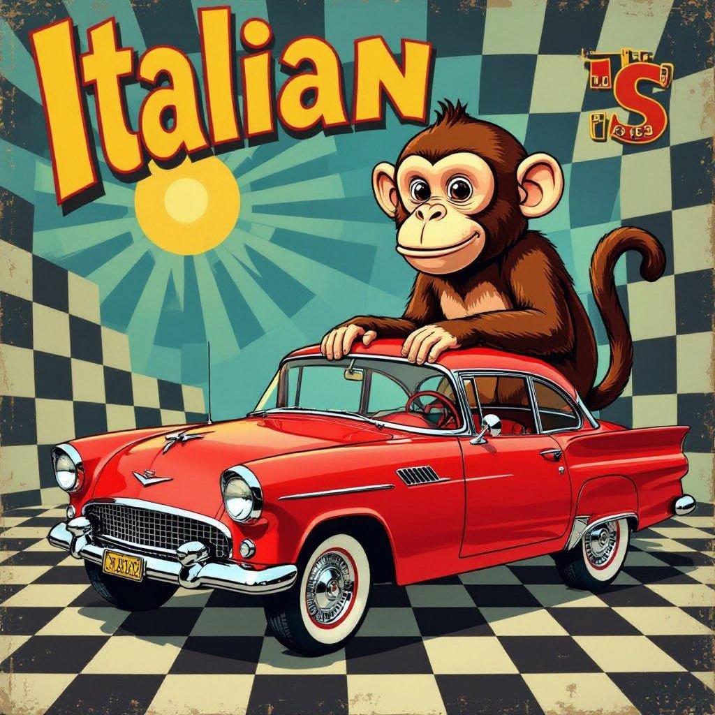 A car and a monkey in Italian Brainrot
