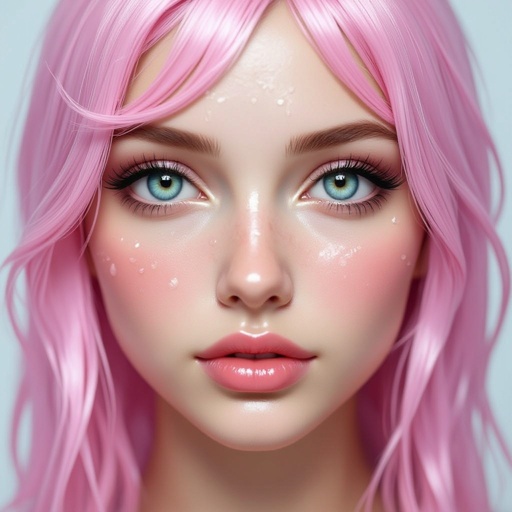 Pink Sguid very realistic whith human face
