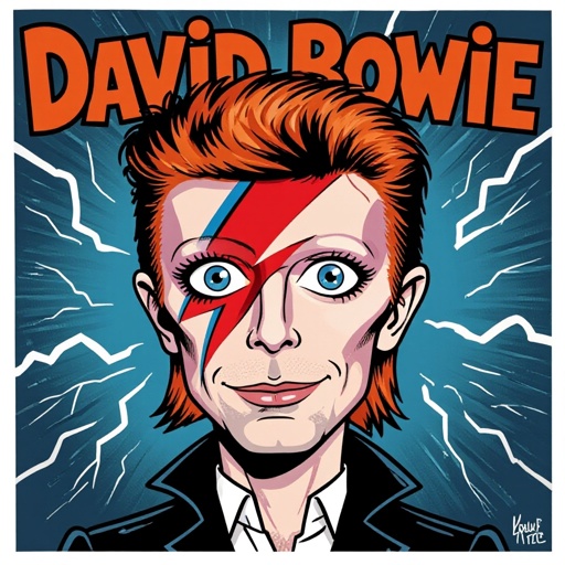 Make cartoon David Bowie