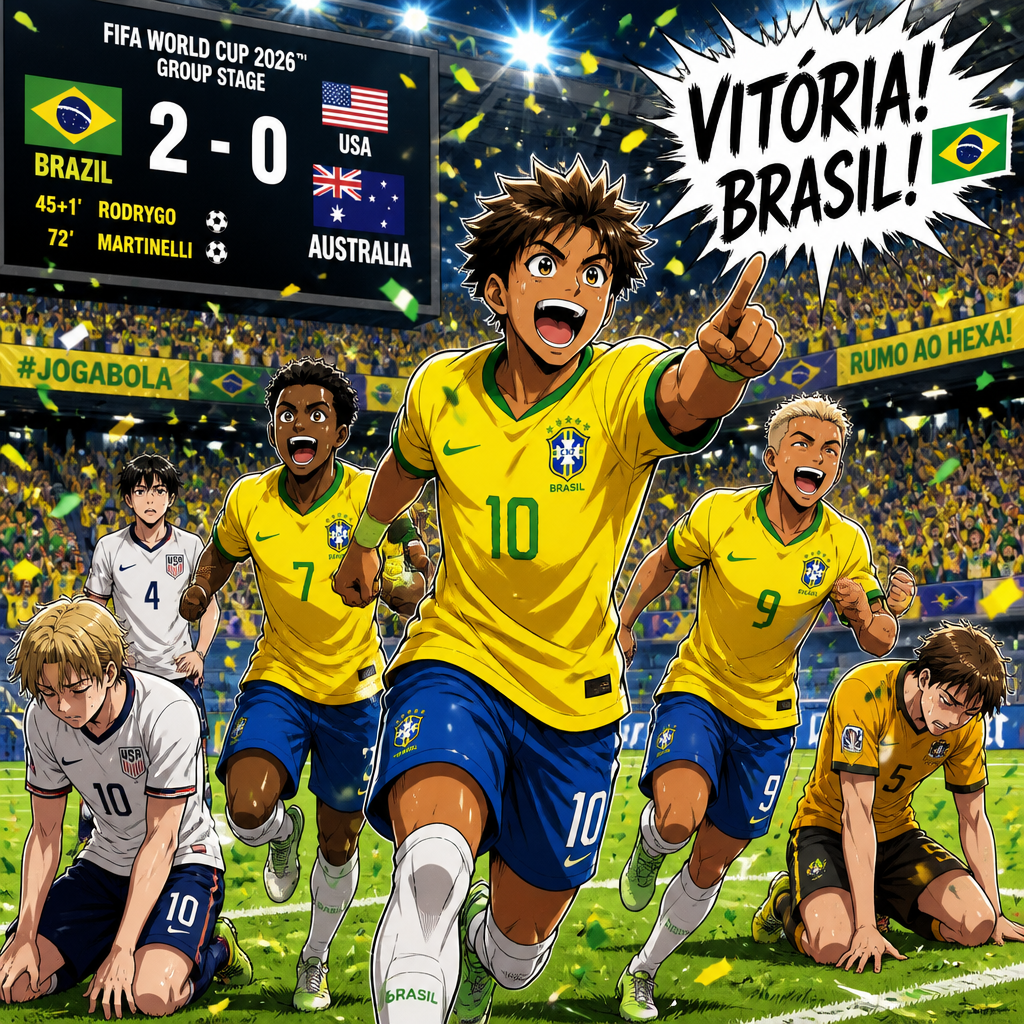 USA versus Australia 2026 World Cup group 2-0 Brazil winning