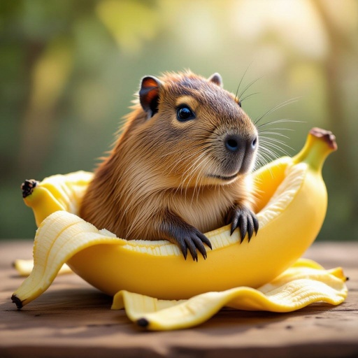 capybara bananini a capybara inside a banana peel