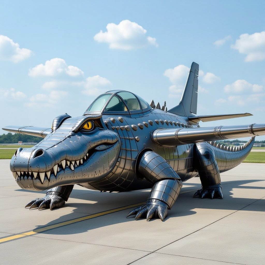 Crocodile merged with an airplane