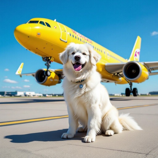 Plane, yellow and dog
