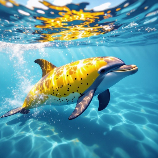 Dolphin with banana body in ocean