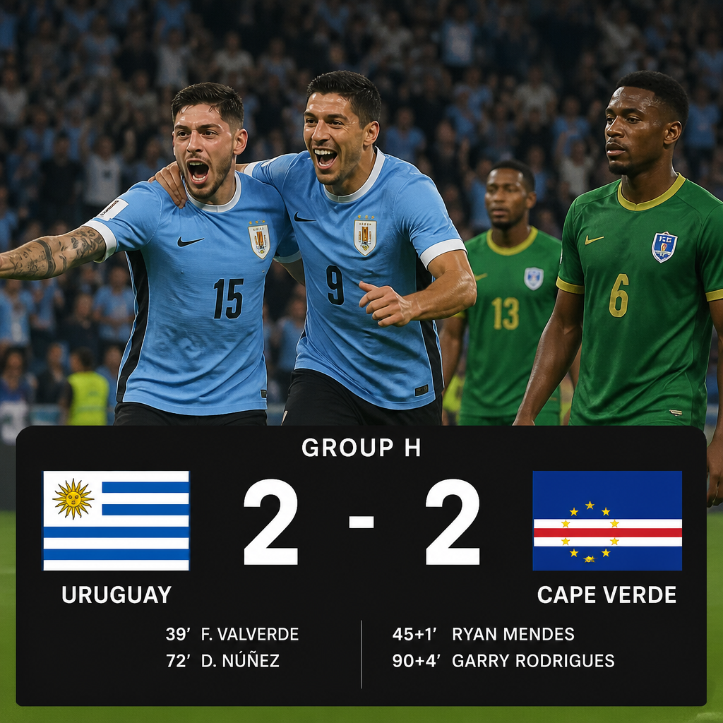 Uruguay vs Cape Verde Group H 2-2