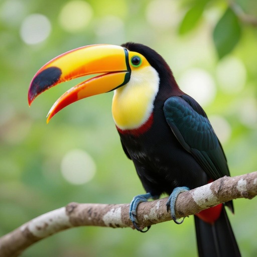 A toucan with a banana beak