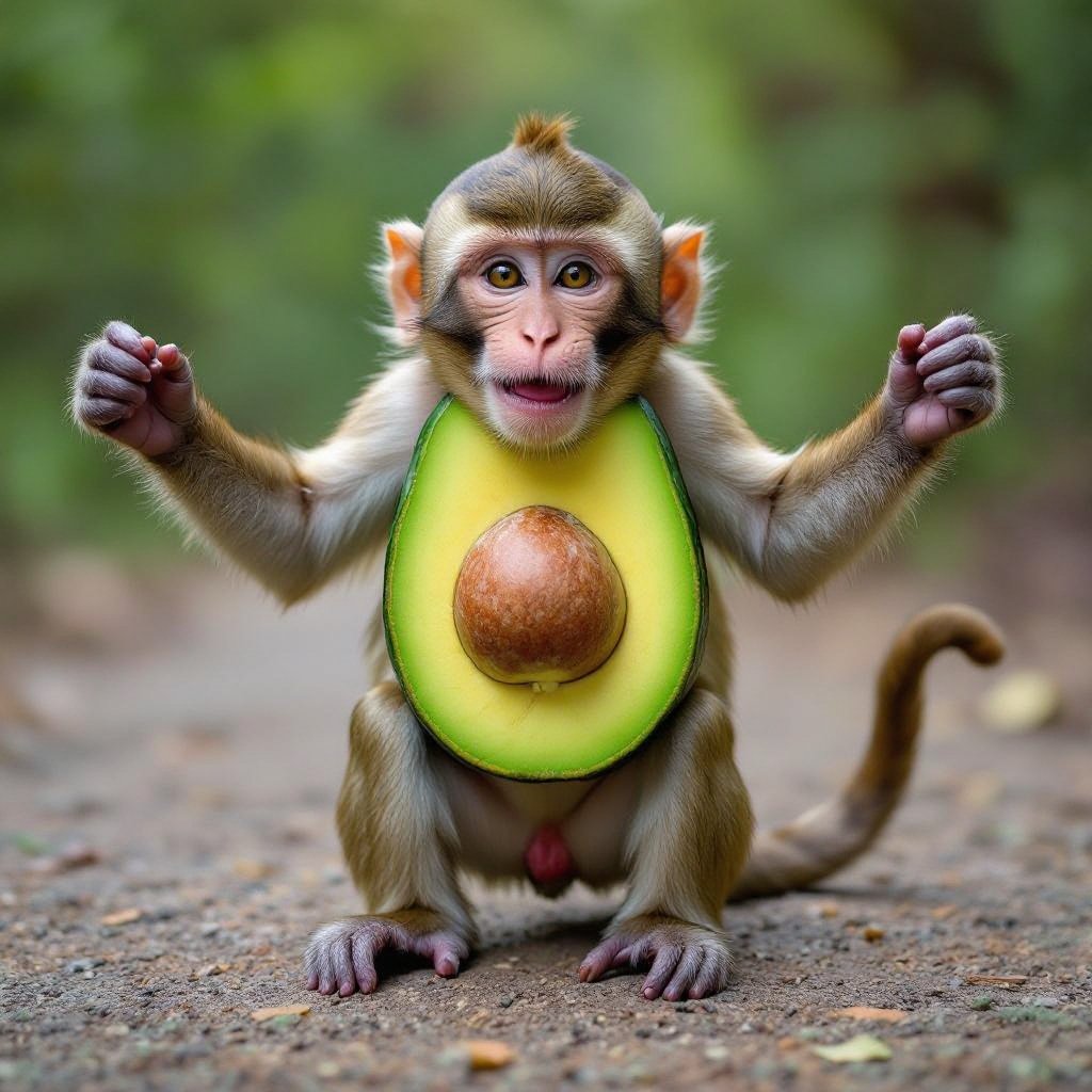Monkey avocado body 2 monkey arm 2 monkey leg