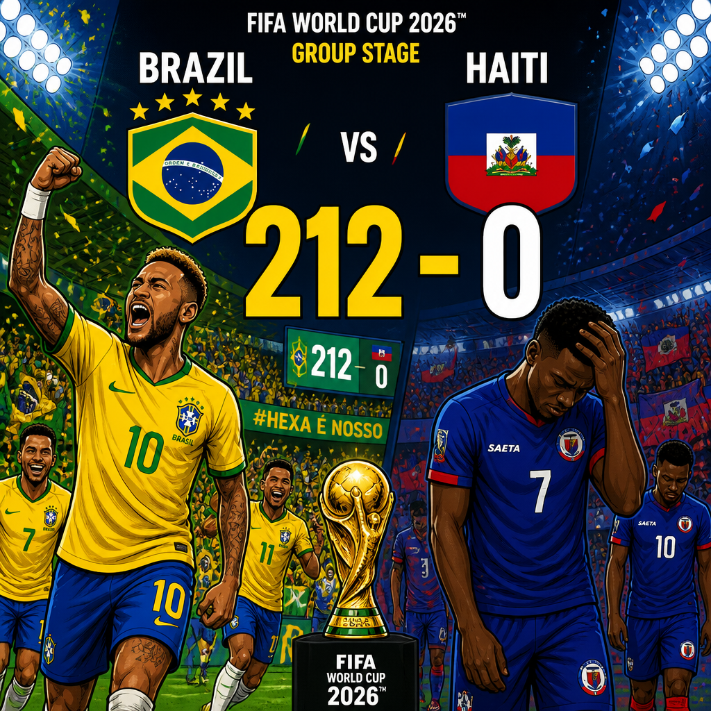 Brazil versus Haiti 2026 World Cup group 212-0 Brazil winning