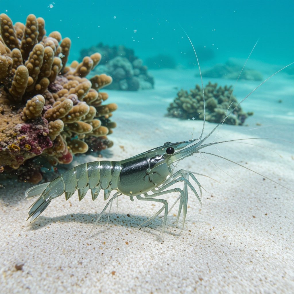 Shrimp cat head in ocean