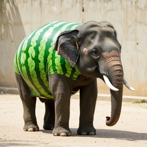 Elephant watermelon body 4 legs