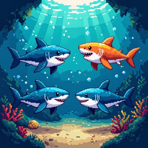 Three baby sharks