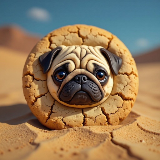 Pug hybrid cookie in the desret brainrot