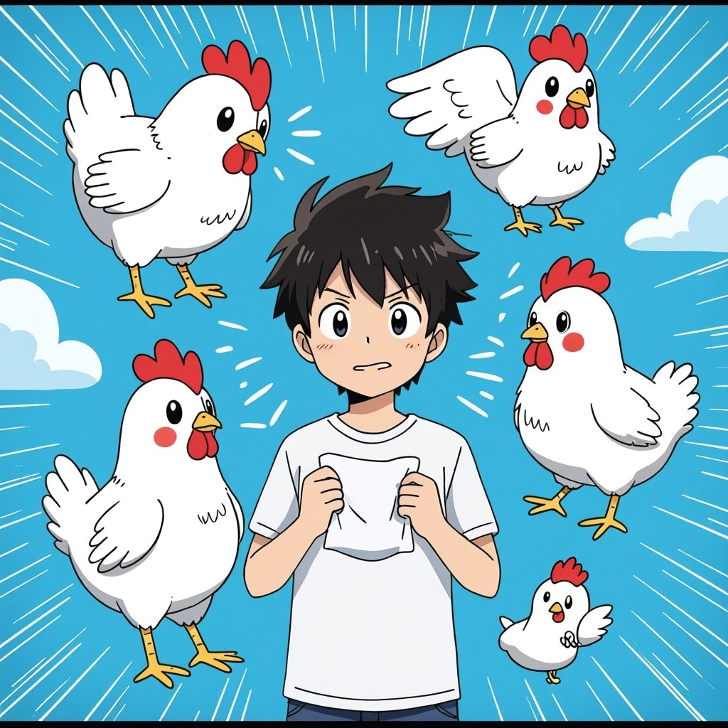 Bambino con zampe di gallina che fa scorregge enormi 