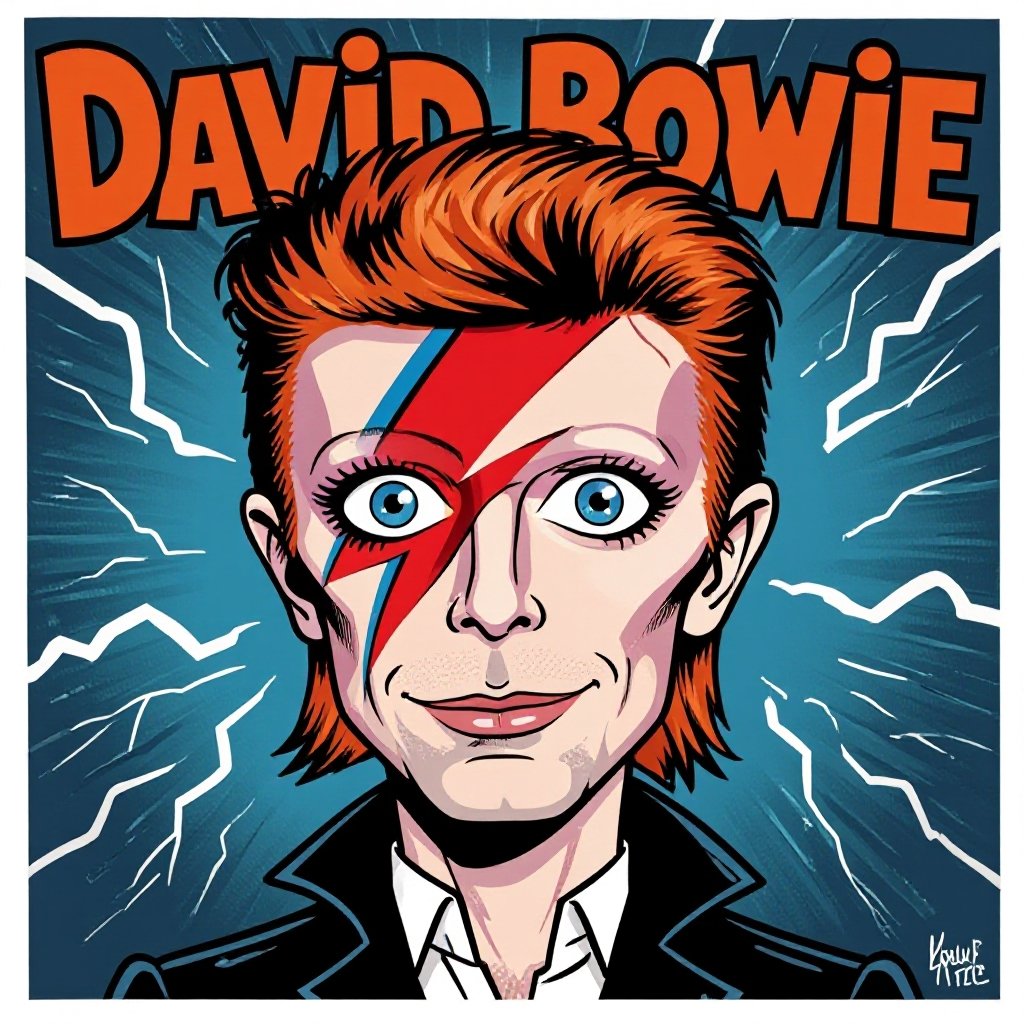 Make cartoon David Bowie