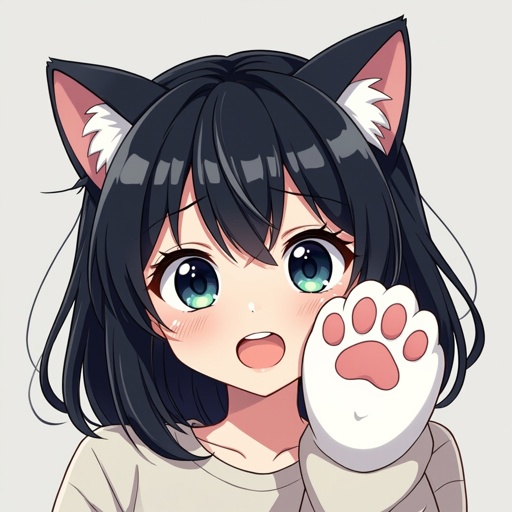 A crazy girl that has a squishy paw on her face