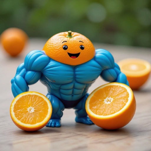 Arancia con muscoli 