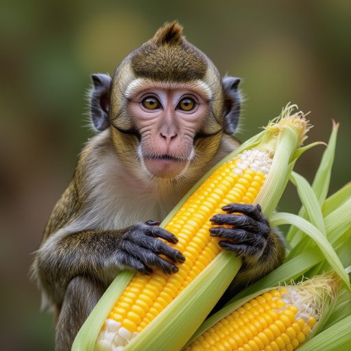 Um macaco milho