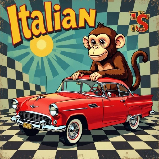 A car and a monkey in Italian Brainrot
