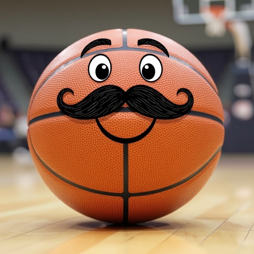 Basketball with mustage