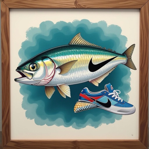 Drago sardina con Nike e quelle