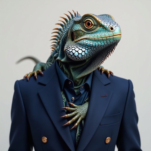 Leopard lizard whit Elegant jacket 
