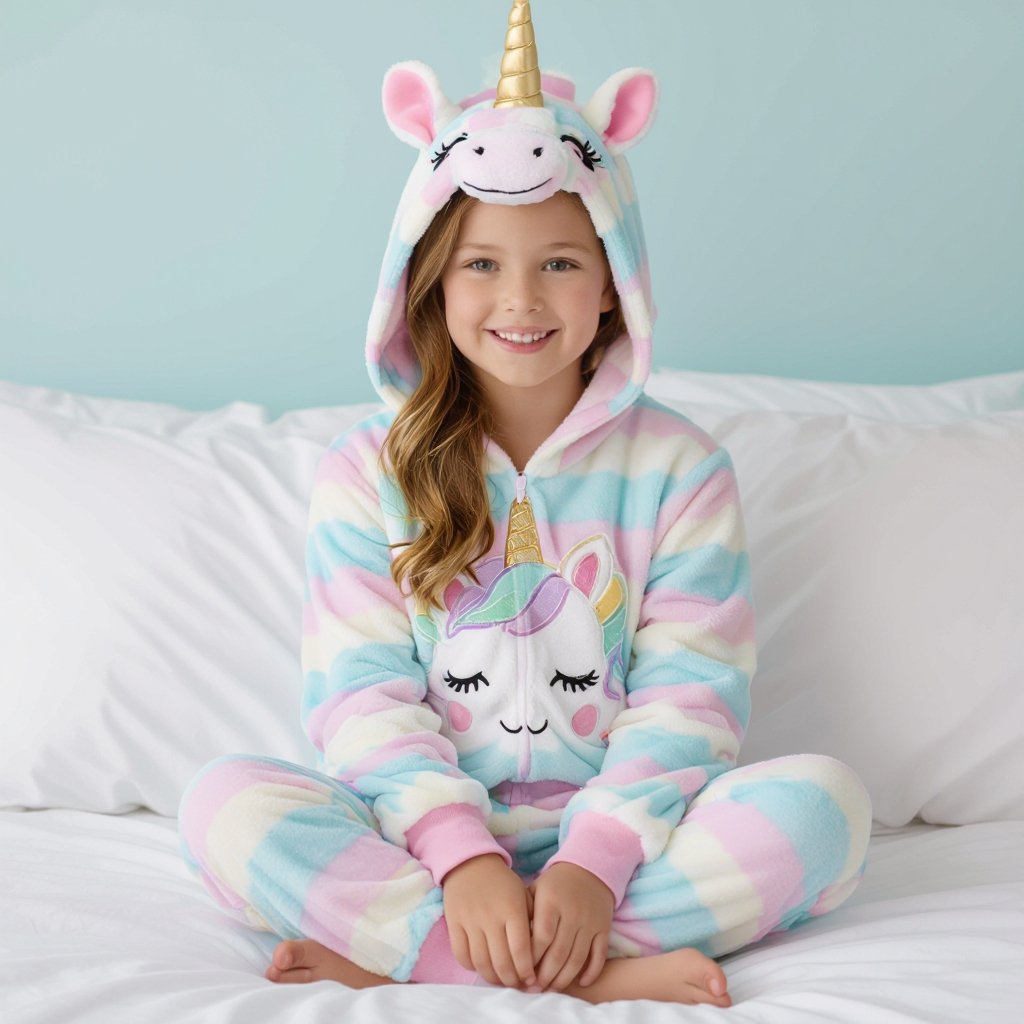 Ragazza  unicorno con pigiama