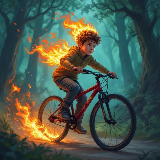 C est un feu sur un vélo de compétition c est un garçon et il est jeune