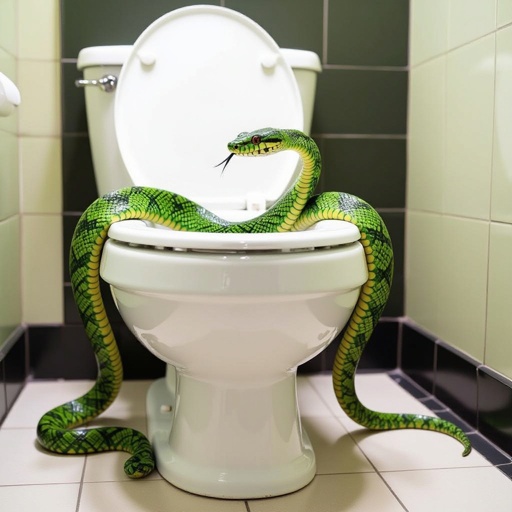 Toilet with a snake