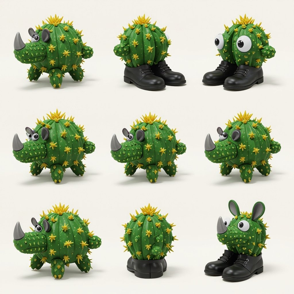 Rhino cactus body 1 black shoes