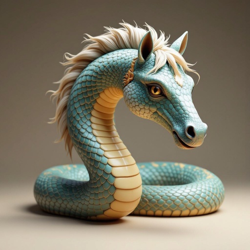 Un serpente con la testa di un cavallo