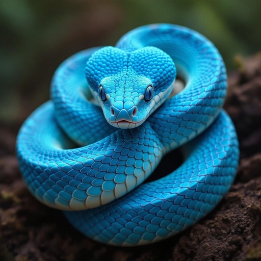 Cyan snake with blue wings