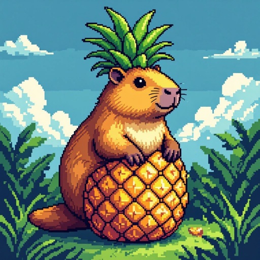 A capybara in a pineapple