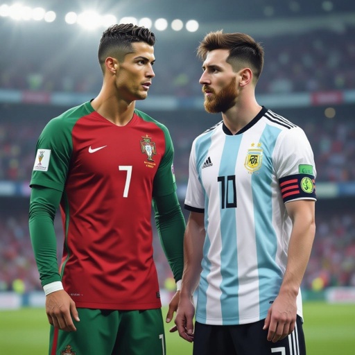 Make Ronaldo wear 7 vs messi make Ronaldo wear Portugal jersey and make messi wear Argentina jersey