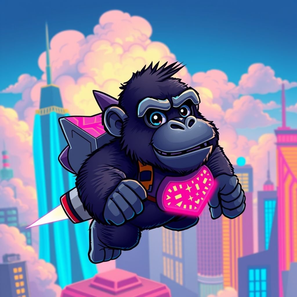 A gorilla with a jetpack