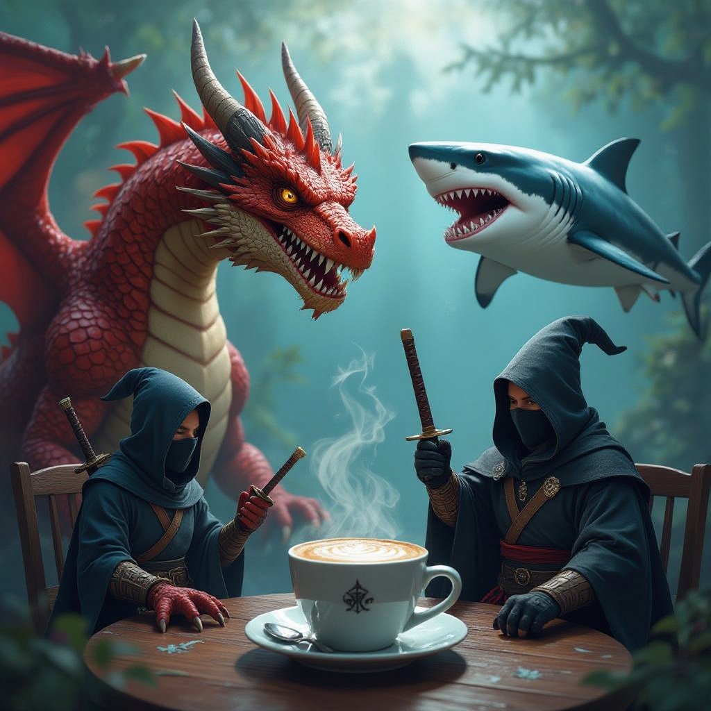 Drago + squalo + ninja + cappuccino + mago