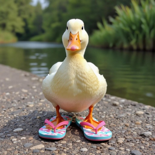 Um pato bobado de chinelo