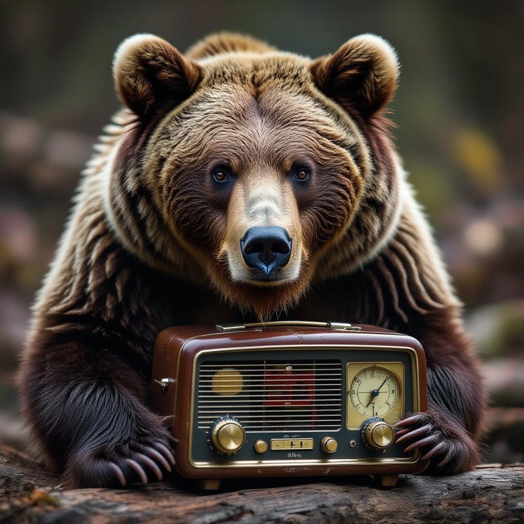Grizlly bear mixed body with radio