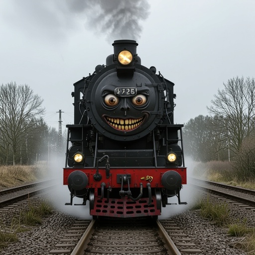 Train with Creepy eyes and a mouth