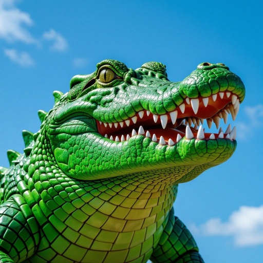 Bomber crocodile head in sky