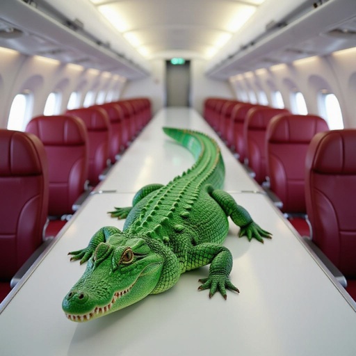 Coccodrillo in un aereo