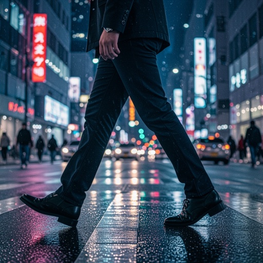 Closet human face 2 leg 2 arm in city night
