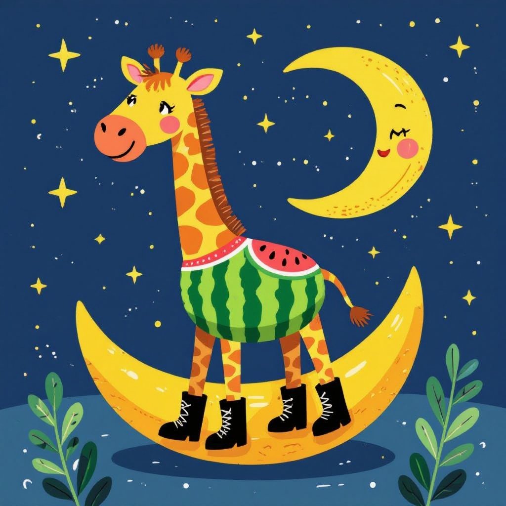 Giraffe watermelon body wear 4 boots in moon