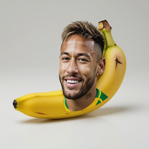 Uma banana com a cara do Neymar 