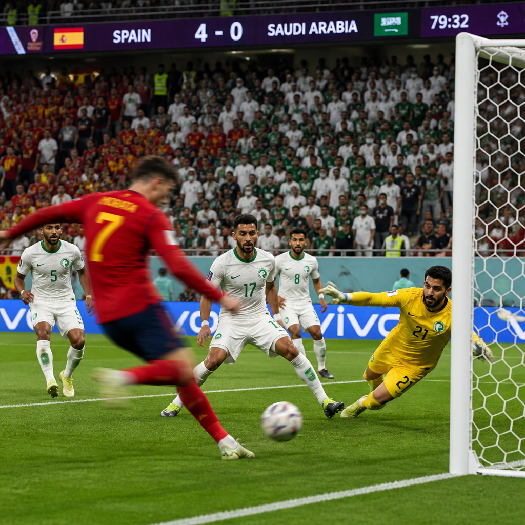 Spain vs Saudi Arabia Group H 4-0 Spain win