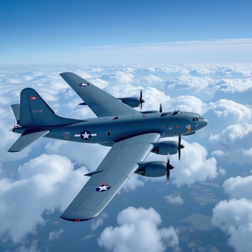 Goose bomber plane body in sky