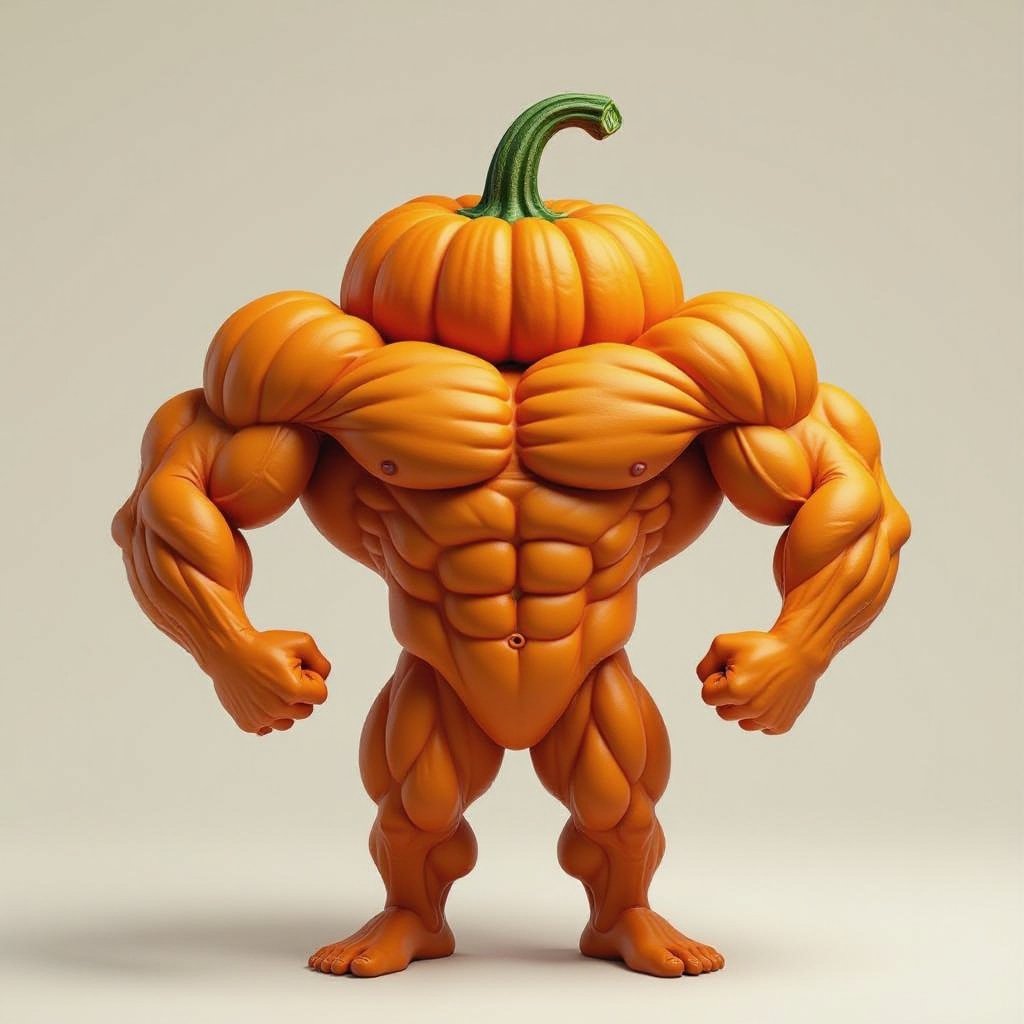 Una zucca con i muscoli