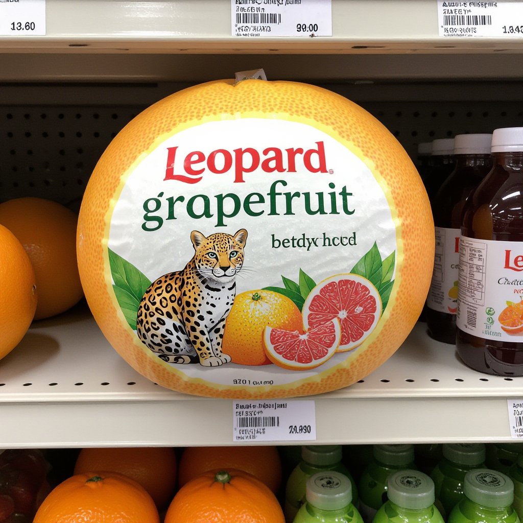 Leopard grapefruit body in store