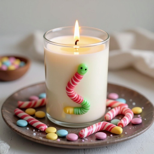 Worm candle Candy