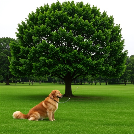Un perro árbol en un parque